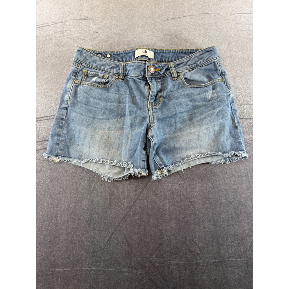 Cabi Women Light Wash Distressed Denim Shorts Frayed Hem Size 6 Style 781
